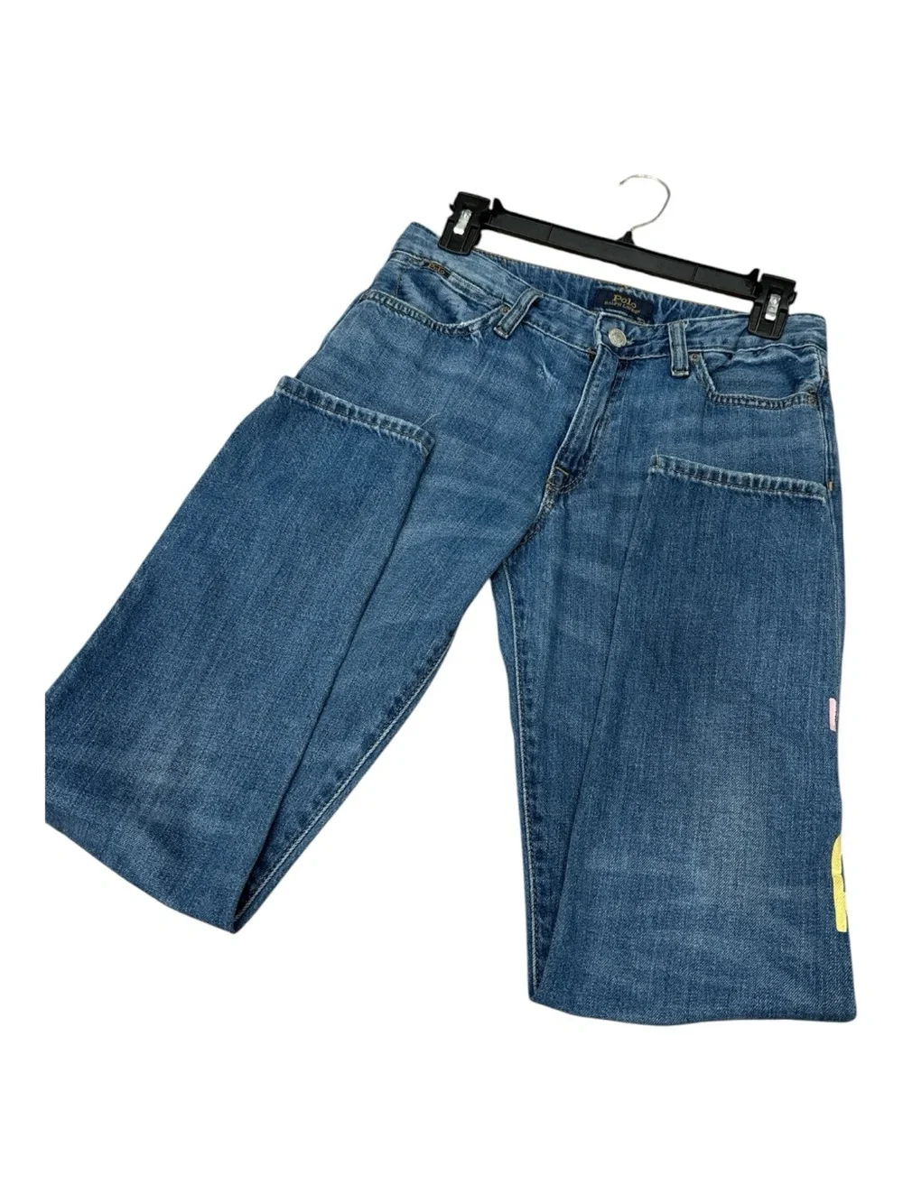 Polo Ralph Lauren Jeans Girl's 16 Astor Slim Boyfriend Blue Denim Pants Logo